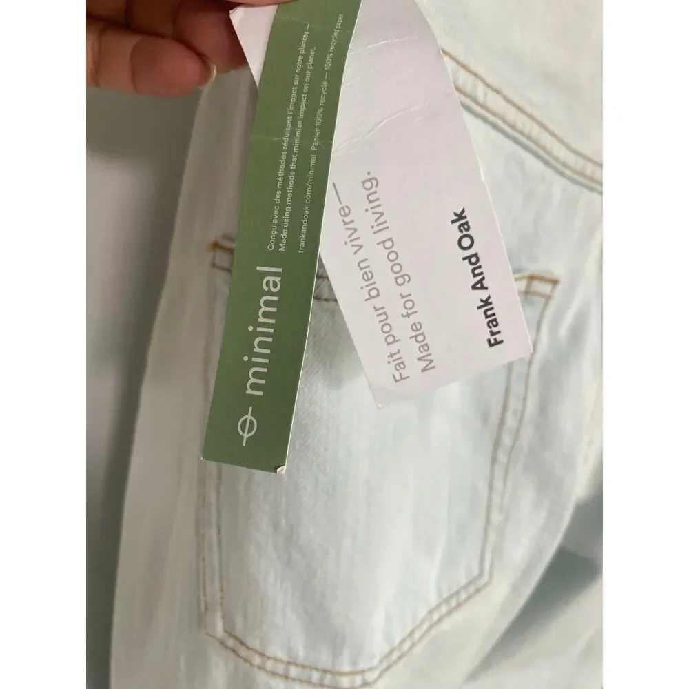Frank & Oak Linda Balloon Tapered Leg High Rise Jeans Ivory Denim Size 29 - Picture 6 of 14